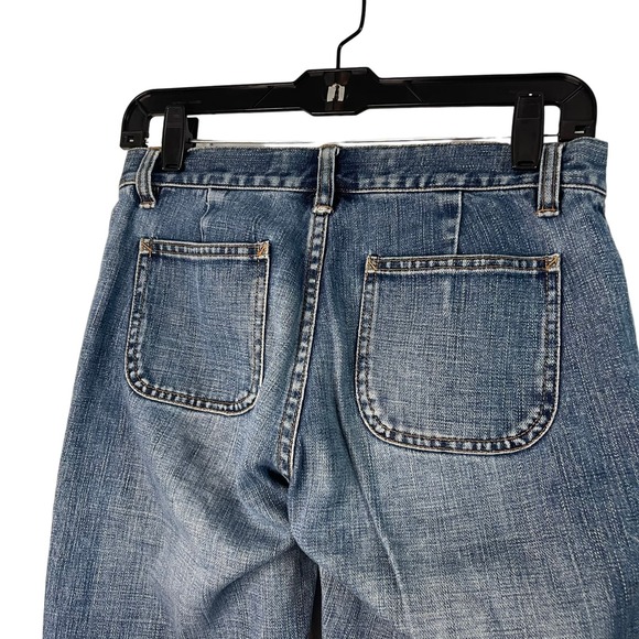 Women's Low Rise Flare Gap jeans with vintage look with unique pockets - Picture 5 of 7